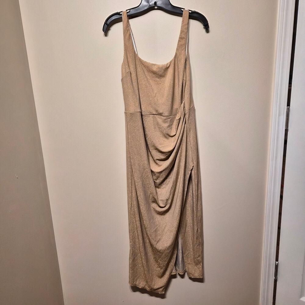 Halara XL NWT Gold Glitter Tank Sleeveless Dress Stretchy